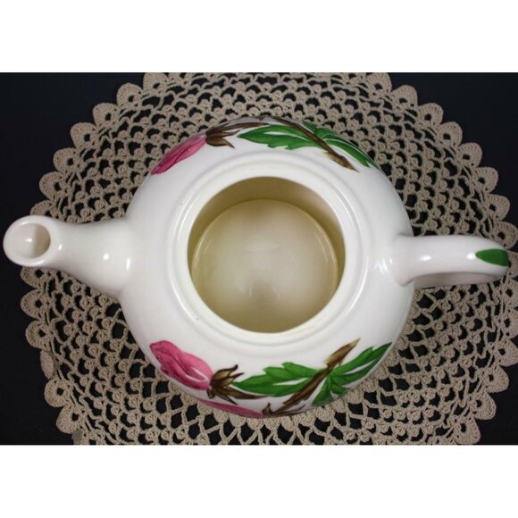 Vintage Silverite Musical Teapot Pink Floral Plays "Tea For Two" Thorens 18 Note - Picture 4 of 12